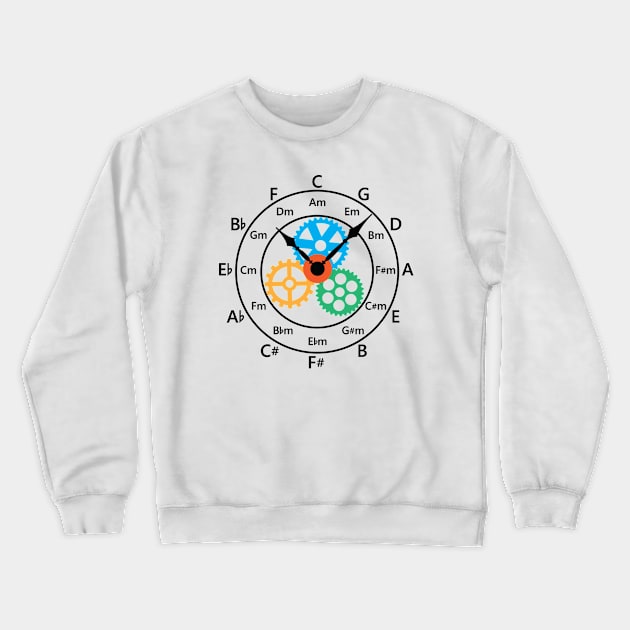 Circle of Fifths Mechanical Clock Style Light Theme Crewneck Sweatshirt by nightsworthy